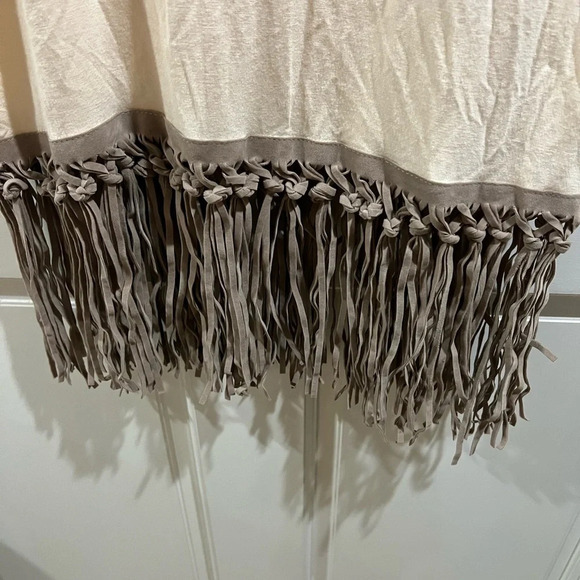 Origami Fringe Boho Cream Tank Top Size Small NWT - Picture 3 of 5